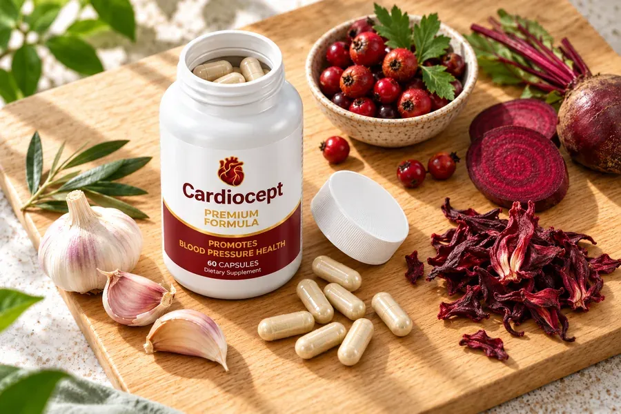 Cardiocept with garlic, olive leaf, hawthorn berries, beetroot and hibiscus